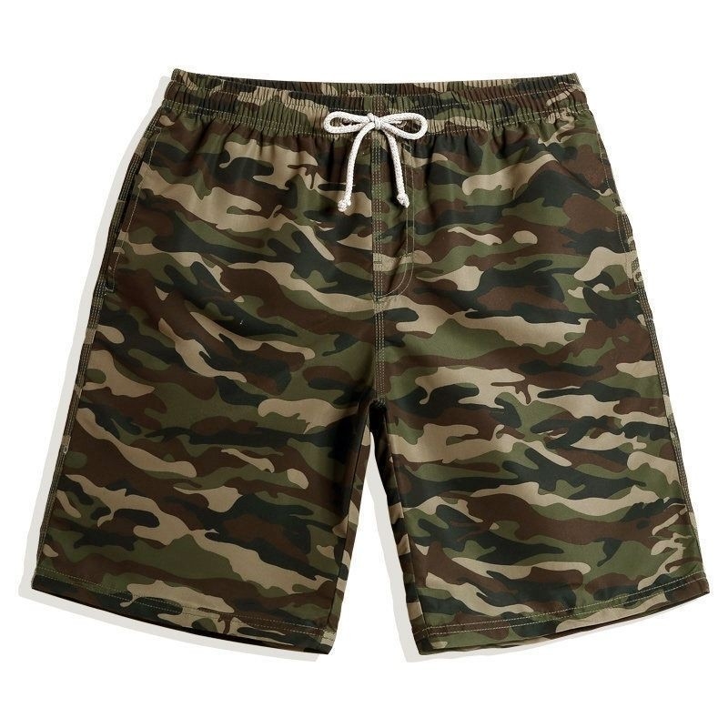 Maskirne muške casual hlače, srednja struka, ravni kroj, prozračna poliesterova smesa