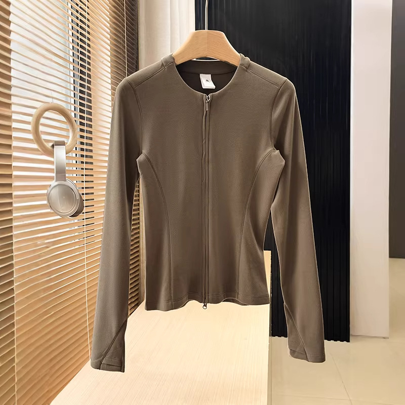 Cardigan slim fit od Lycra sa zatvaračem i polo ovratnikom