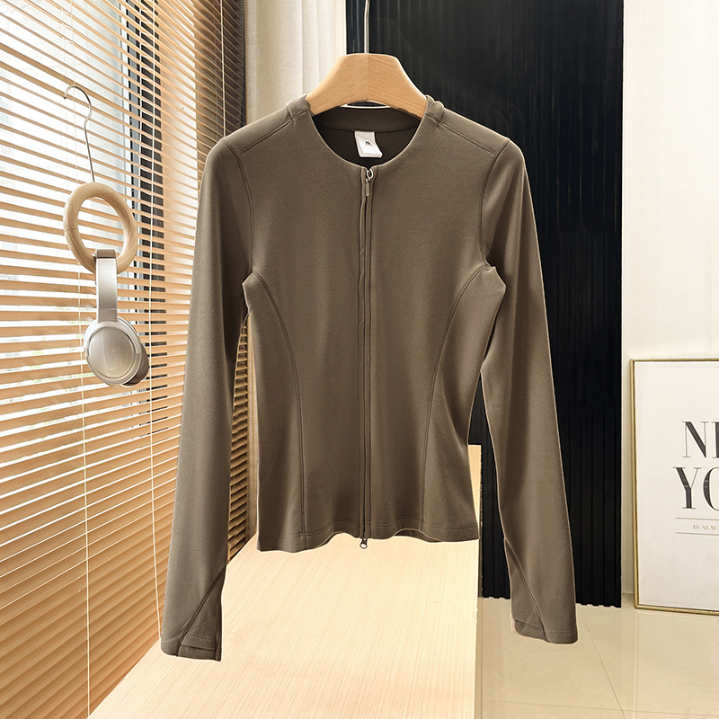 Cardigan slim fit od Lycra sa zatvaračem i polo ovratnikom