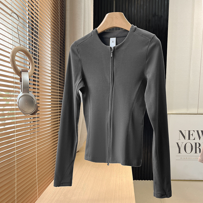 Cardigan slim fit od Lycra sa zatvaračem i polo ovratnikom