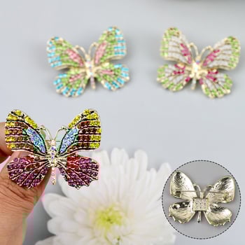 Leptir broška od legure, ukrašena dijamantima, ženski vintage dizajn, dodatak za kaput, Welcome Elegance