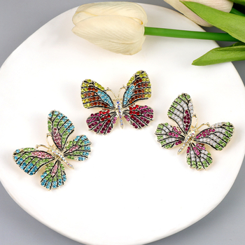 Leptir broška od legure, ukrašena dijamantima, ženski vintage dizajn, dodatak za kaput, Welcome Elegance