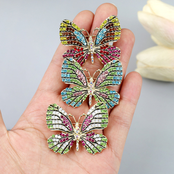 Leptir broška od legure, ukrašena dijamantima, ženski vintage dizajn, dodatak za kaput, Welcome Elegance