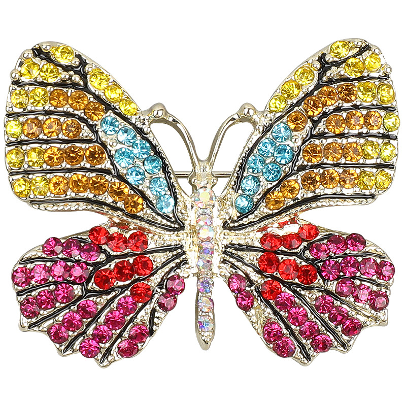 Leptir broška od legure, ukrašena dijamantima, ženski vintage dizajn, dodatak za kaput, Welcome Elegance