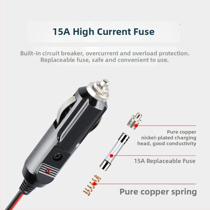 Automobilski kabel za produženje upaljača, model MSY-30CM, PP materijal, snaga 180 W