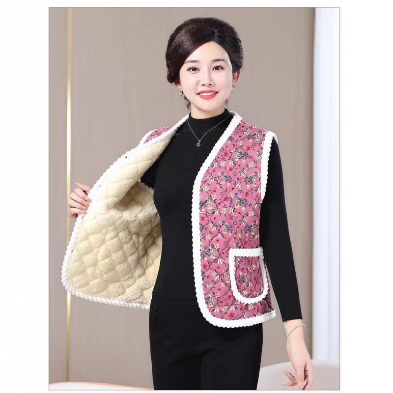 Ženska zimsku vestu sa vezom, poliester s organskom pamukom 50–70% i spandeksom do 30%, uobičajena duljina 50–65 cm, kineski stil, književno retro, Zima 2025
