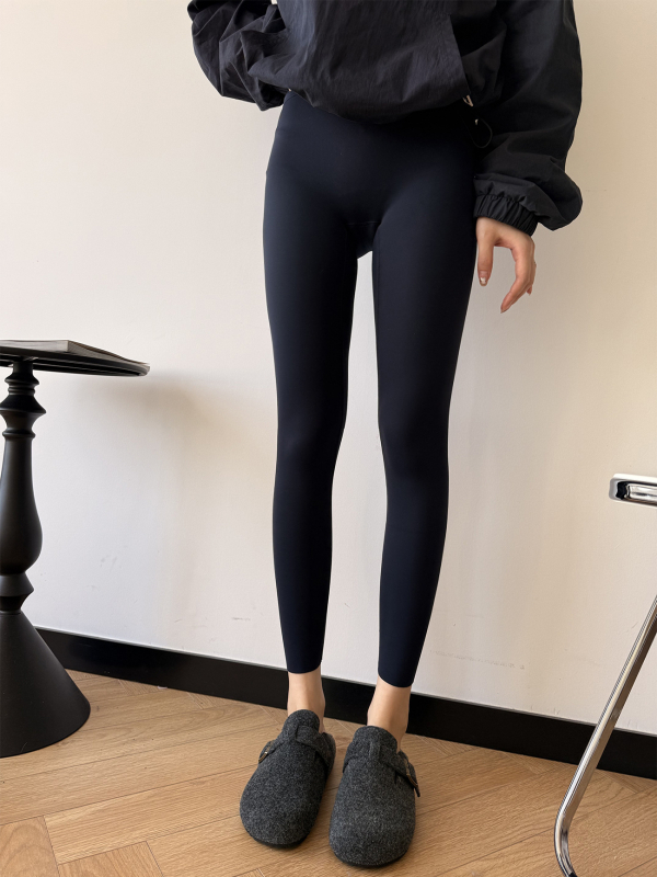Pantaloni de yoga pentru femei, talie înaltă, căptuți cu fleece, croială tridimensională, slim-fit, nylon 74% / spandex 26%