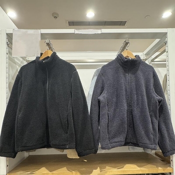 Corduroy jakna s fleece podstavom, kapuljačom, stojeći ovratnik, zatvarač