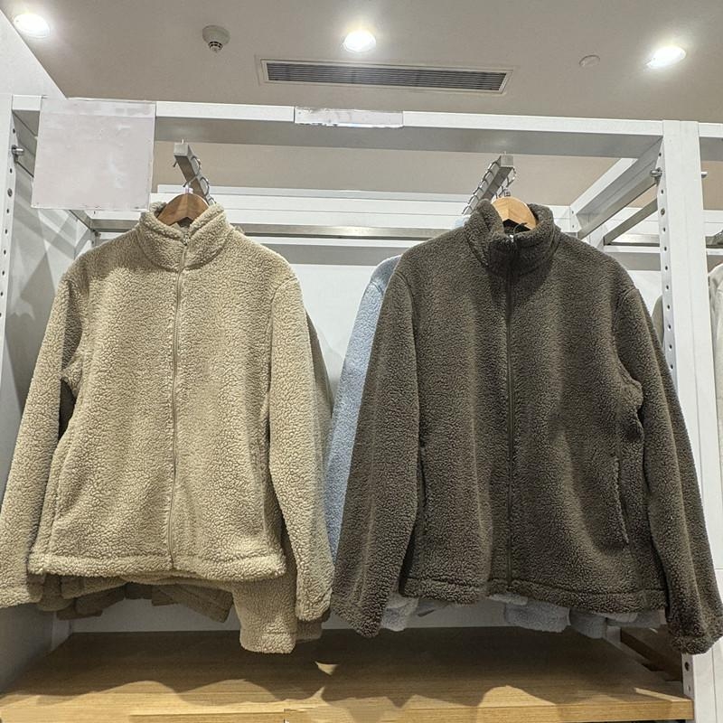 Corduroy jakna s fleece podstavom, kapuljačom, stojeći ovratnik, zatvarač