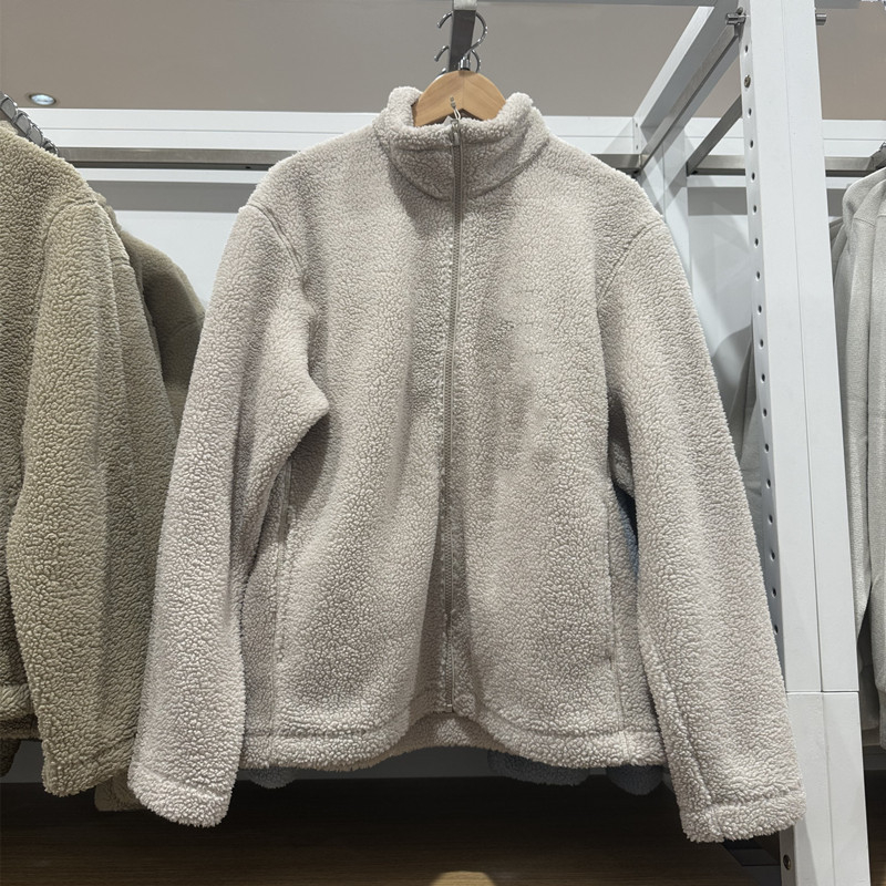 Corduroy jakna s fleece podstavom, kapuljačom, stojeći ovratnik, zatvarač