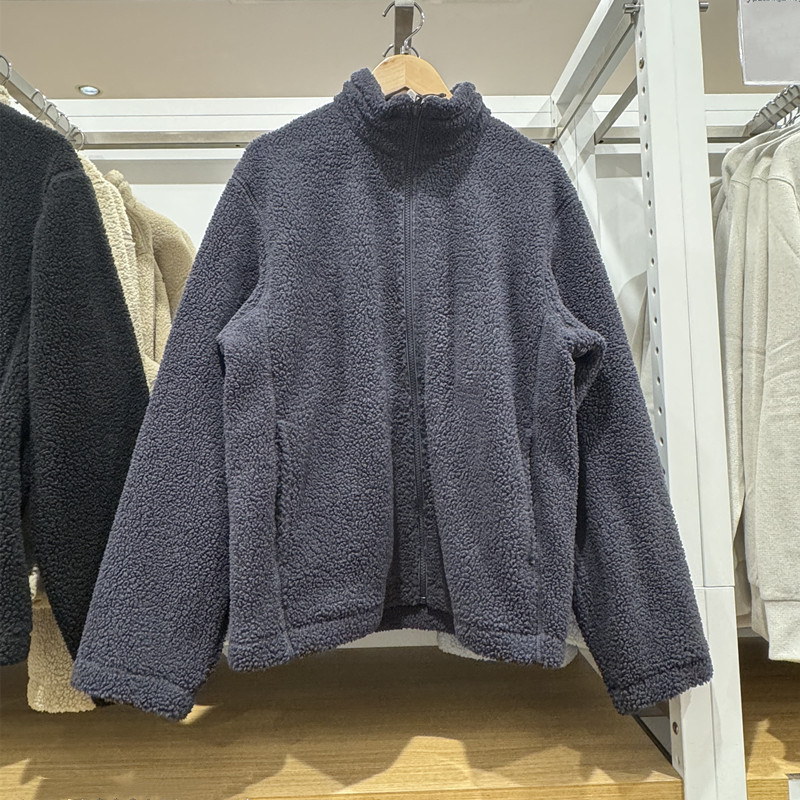 Corduroy jakna s fleece podstavom, kapuljačom, stojeći ovratnik, zatvarač