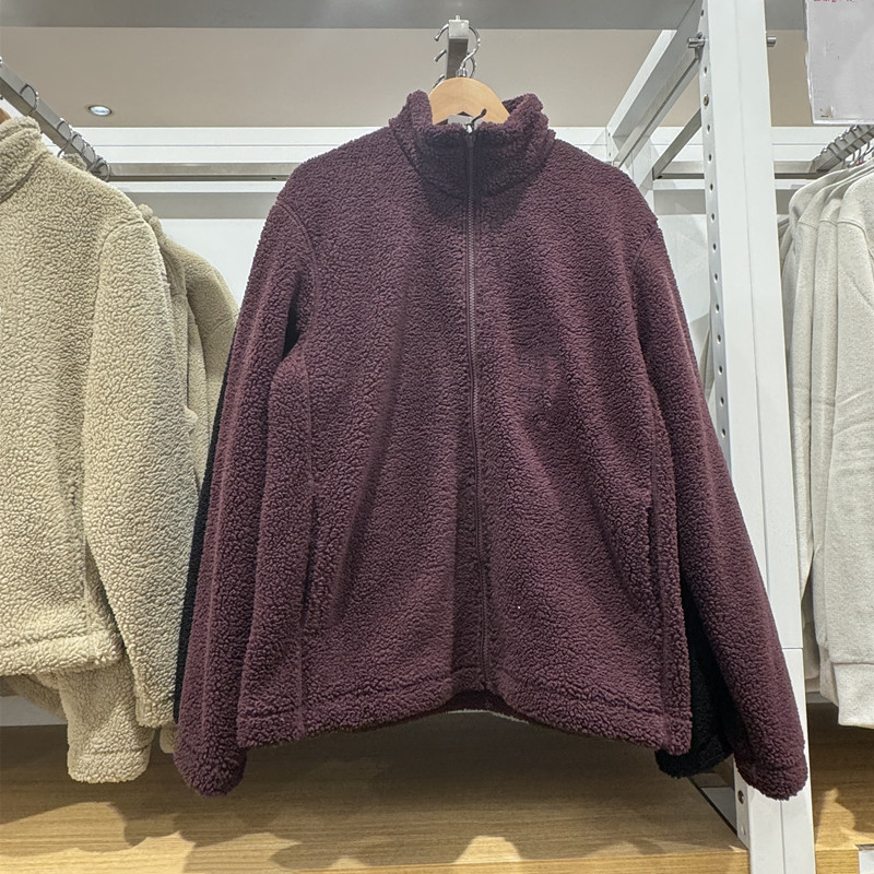Corduroy jakna s fleece podstavom, kapuljačom, stojeći ovratnik, zatvarač