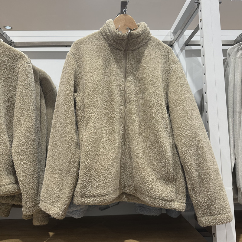 Corduroy jakna s fleece podstavom, kapuljačom, stojeći ovratnik, zatvarač