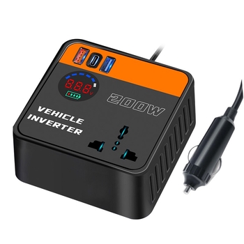 Inverter za vozilo 12V/24V u 220V, 200W, BS-2334, ABS kućište
