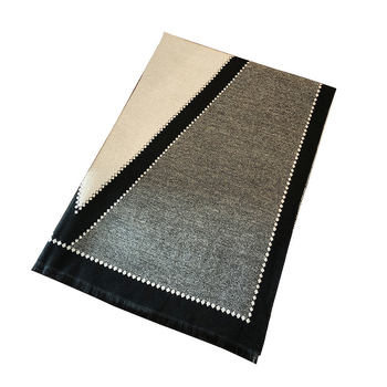 Ženski dvostrani šal od imitacije kašmira, warp-knit jacquard, geometrijski uzorak (zadržava toplinu)