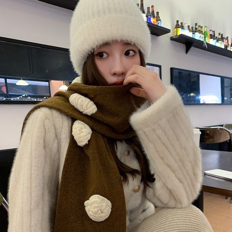 Шал · Warp-knit · Вълнен смес · Запазва топлината · Зима · Свеж и сладък стил