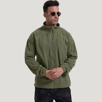 Ζακέτα φλίς με σταθερό γιακά, πολικό φλίς ύφασμα και επένδυση, unisex, διατηρεί τη ζεστασιά