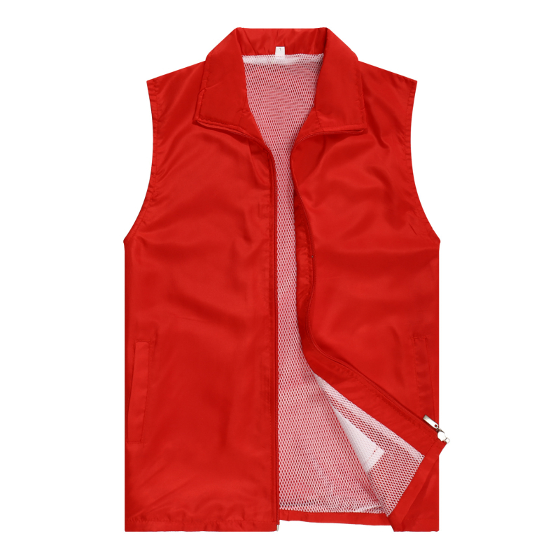 Volonterska radna vest s tiskom logotipa, prednji zatvarač, ovratnik tipa lapel, opuštena kroj, bočni džepovi, za sve sezone