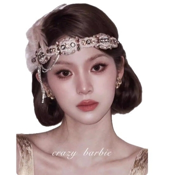 Band za kosu u Old Money stilu, poliester, ručno tkano, parni uzorak, proljeće 2026