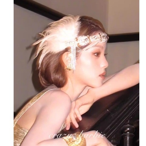 Band za kosu u Old Money stilu, poliester, ručno tkano, parni uzorak, proljeće 2026