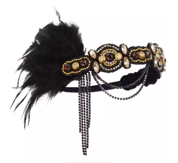 Band za kosu u Old Money stilu, poliester, ručno tkano, parni uzorak, proljeće 2026