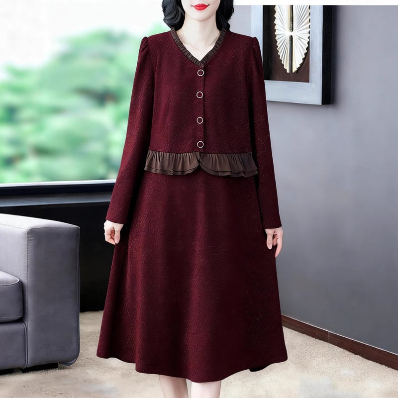 Haljina Kapok forest; šifon; glavni materijal: poliester 90–95%; stil: elegantan; duljina: 99 cm