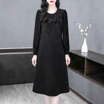 Haljina - Elegantni gradski stil, proljeće 2026, chiffon tkanina, poliester 95%+, midi duljina, Burned Diamond izrada