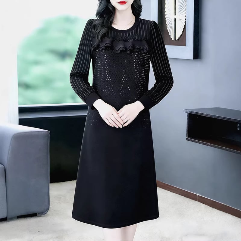 Haljina - Elegantni gradski stil, proljeće 2026, chiffon tkanina, poliester 95%+, midi duljina, Burned Diamond izrada