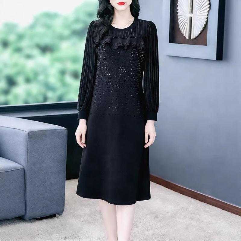 Haljina - Elegantni gradski stil, proljeće 2026, chiffon tkanina, poliester 95%+, midi duljina, Burned Diamond izrada