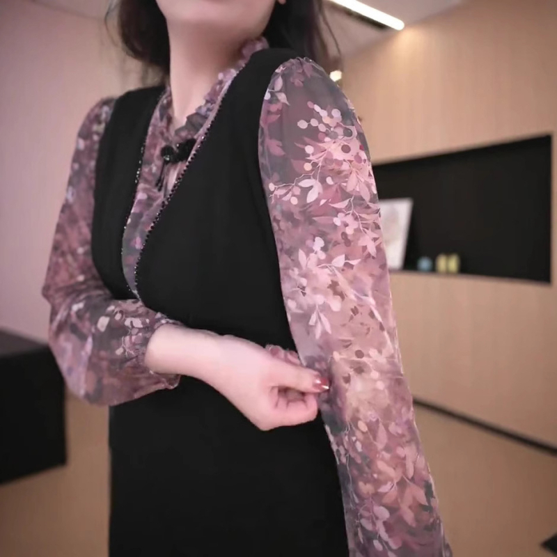 Haljina od čipke šifona – Proljeće 2025; Materijal: šifon; Poliester 90–95%; Duljina: 99 cm; Elegantnog stila