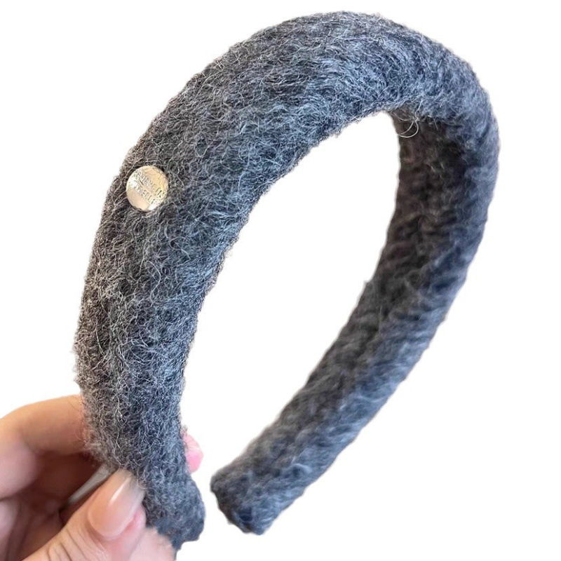 Bandă de păr în stil coreean, model carouri, formă U, material metal, iarnă 2025