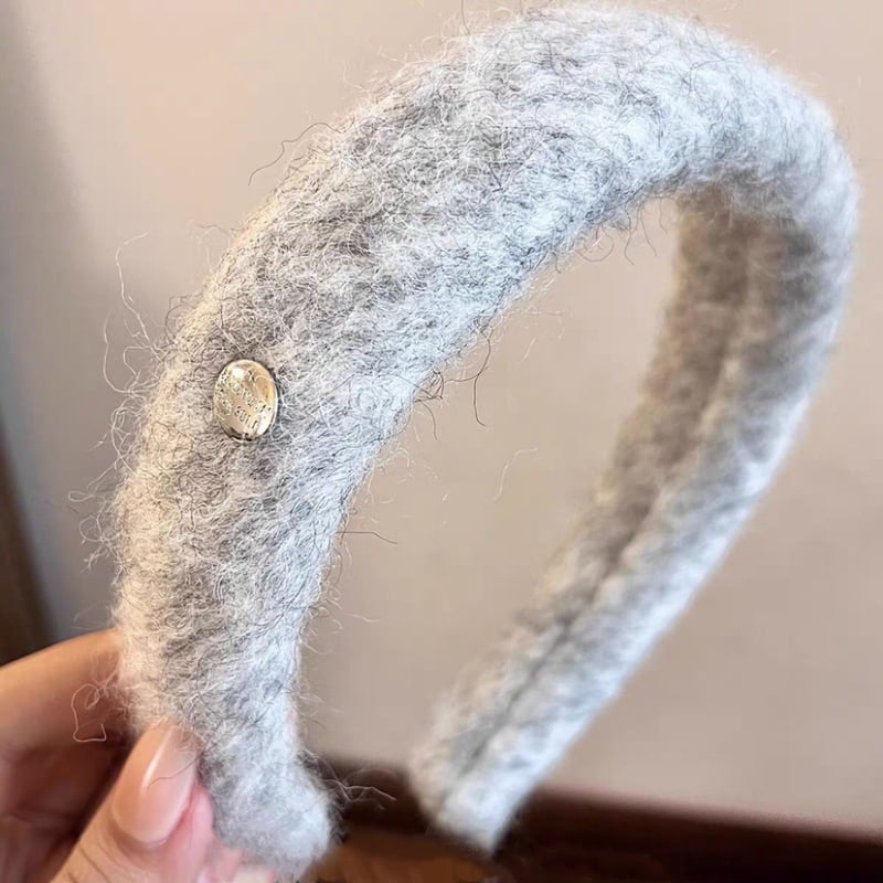 Bandă de păr în stil coreean, model carouri, formă U, material metal, iarnă 2025