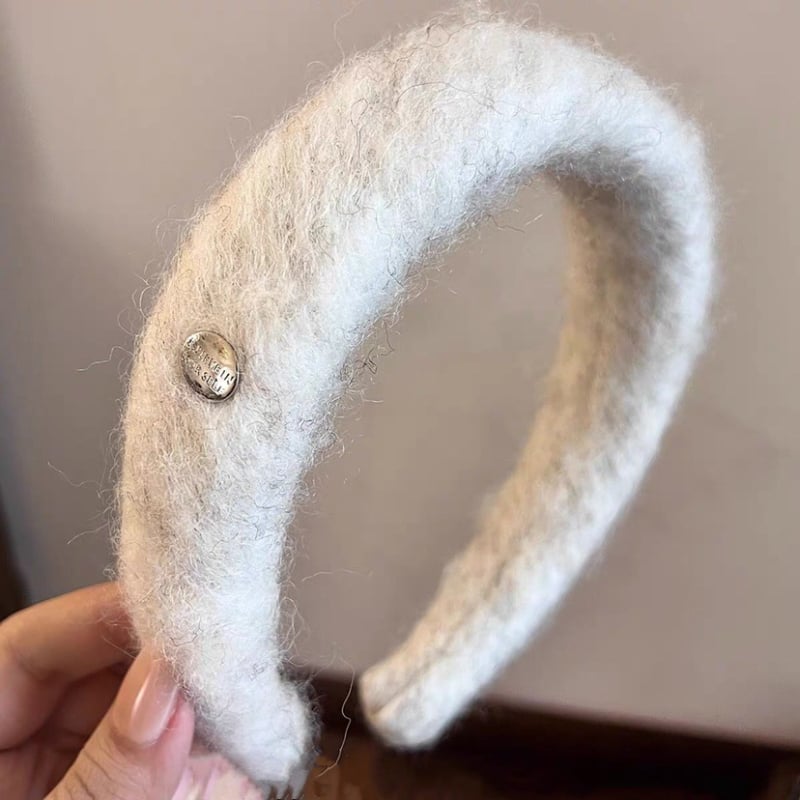 Bandă de păr în stil coreean, model carouri, formă U, material metal, iarnă 2025