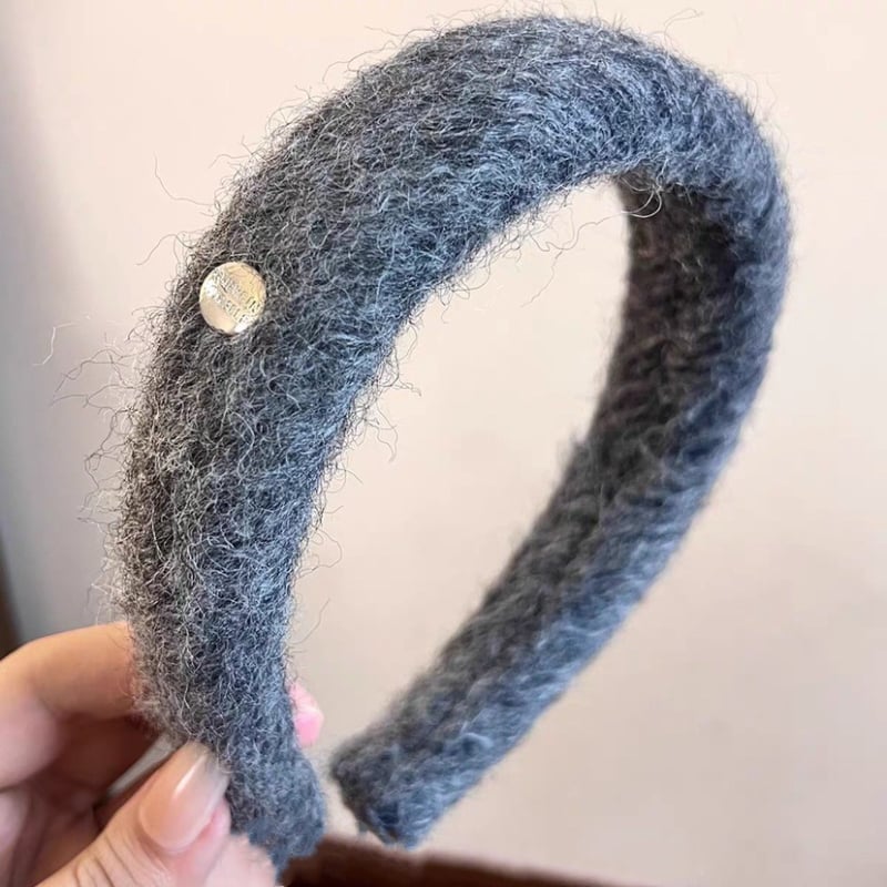 Bandă de păr în stil coreean, model carouri, formă U, material metal, iarnă 2025