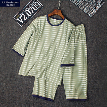 Pijamale pentru copii băieți, vară, din bumbac ușor, cu dungi, 95% bumbac, pentru copii 8+ ani (peste 140 cm), stil lejer