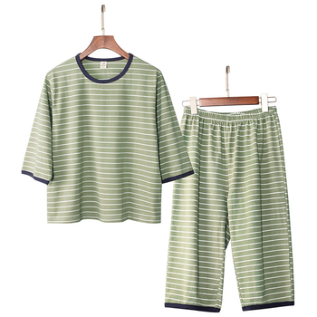 Pijamale pentru copii băieți, vară, din bumbac ușor, cu dungi, 95% bumbac, pentru copii 8+ ani (peste 140 cm), stil lejer