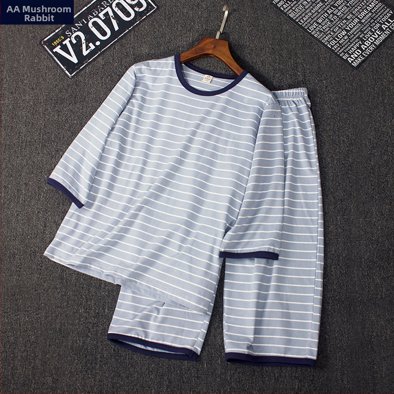 Pijamale pentru copii băieți, vară, din bumbac ușor, cu dungi, 95% bumbac, pentru copii 8+ ani (peste 140 cm), stil lejer