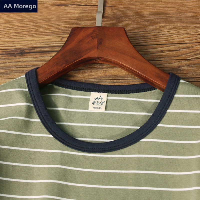 Pijamale pentru copii băieți, vară, din bumbac ușor, cu dungi, 95% bumbac, pentru copii 8+ ani (peste 140 cm), stil lejer