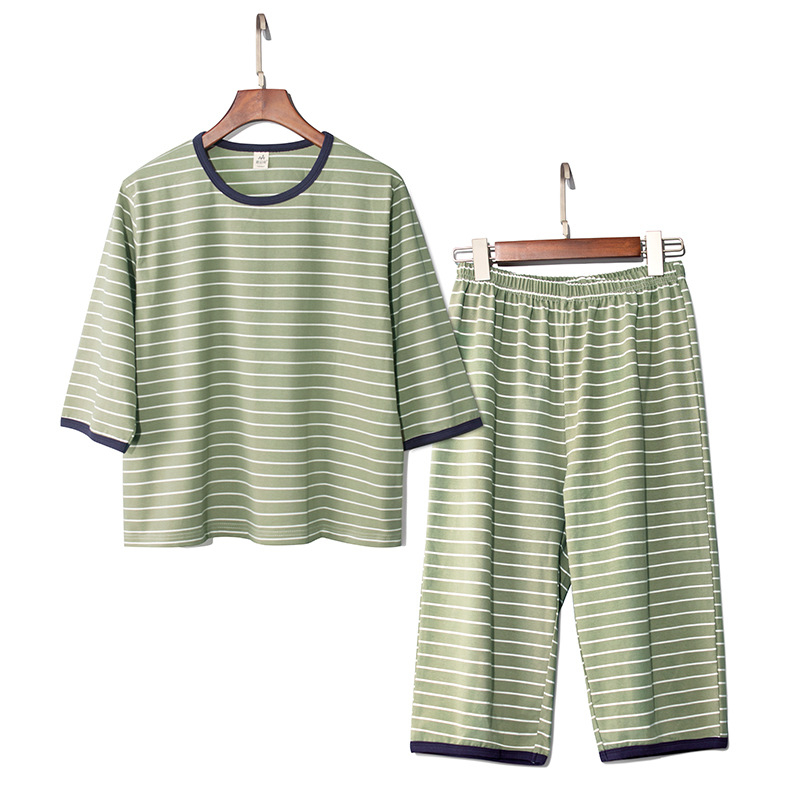 Pijamale pentru copii băieți, vară, din bumbac ușor, cu dungi, 95% bumbac, pentru copii 8+ ani (peste 140 cm), stil lejer