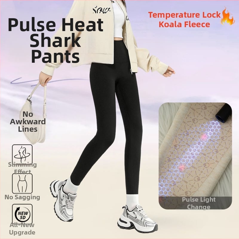 Barbie pantaloni cu talie înaltă de iarnă, amestec nylon-spandex, model geometric, țesătură groasă, croială Slim