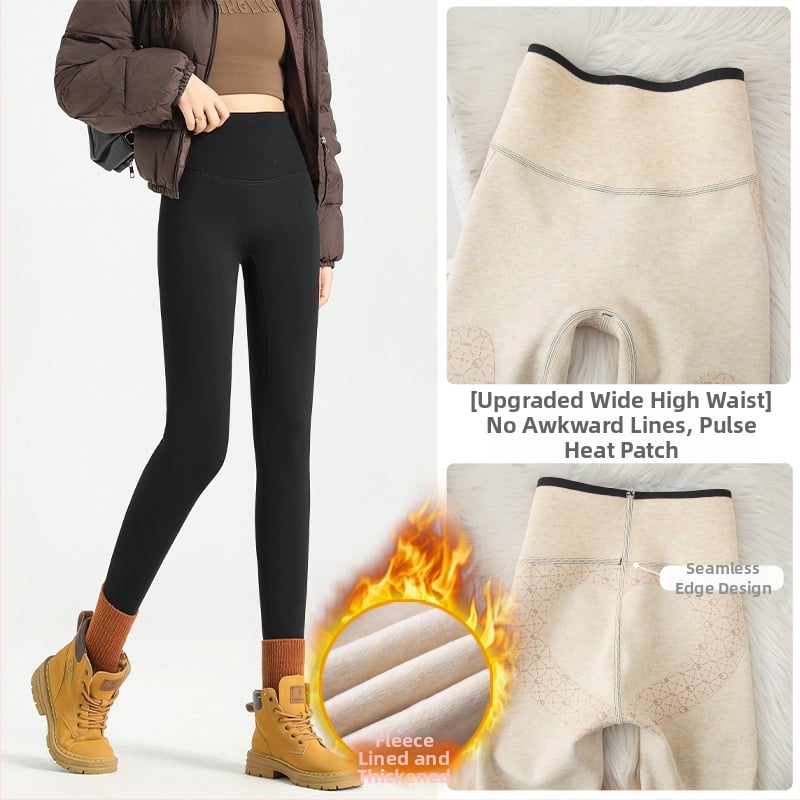 Barbie pantaloni cu talie înaltă de iarnă, amestec nylon-spandex, model geometric, țesătură groasă, croială Slim