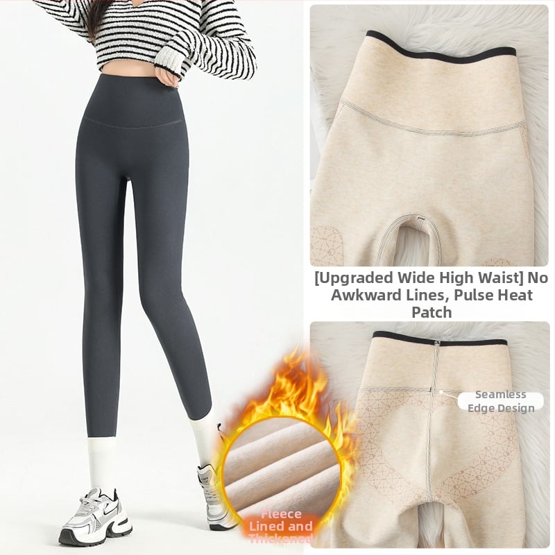 Barbie pantaloni cu talie înaltă de iarnă, amestec nylon-spandex, model geometric, țesătură groasă, croială Slim