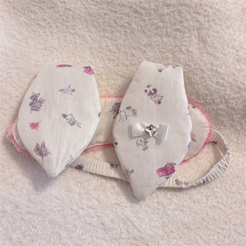 Ruoyang accesorii pentru cap – urechi de pisică / urechi de iepure, stil coreean, material textil, formă de floare, bandă pentru cap și elastic de păr