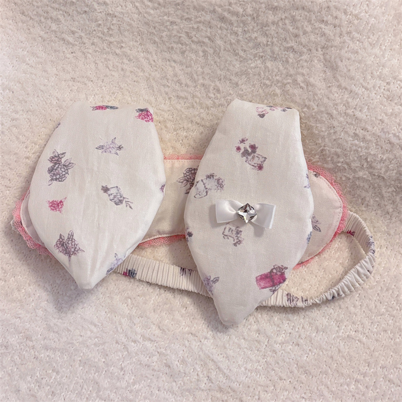 Ruoyang accesorii pentru cap – urechi de pisică / urechi de iepure, stil coreean, material textil, formă de floare, bandă pentru cap și elastic de păr