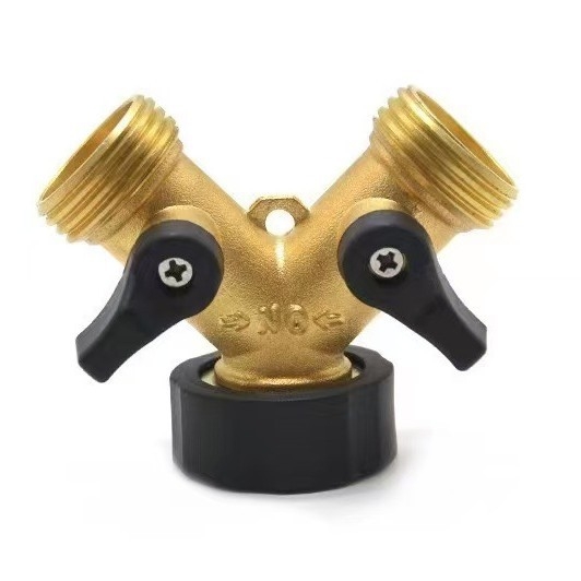 Κήπων ορειχάλκινος Y-τύπου διανομέας σωλήνα, σύνδεση 1 προς 2 για βρύση