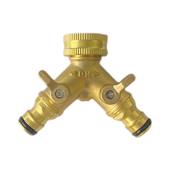 Χαλκός διανομέας ποτίσματος κήπου — διπλής ροής διανομέας νερού, βαλβίδα σφαίρας και Υ-τύπου σύνδεσμος