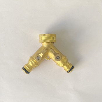 Χαλκός διανομέας ποτίσματος κήπου — διπλής ροής διανομέας νερού, βαλβίδα σφαίρας και Υ-τύπου σύνδεσμος