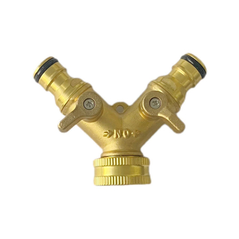 Χαλκός διανομέας ποτίσματος κήπου — διπλής ροής διανομέας νερού, βαλβίδα σφαίρας και Υ-τύπου σύνδεσμος