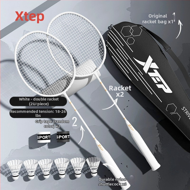 Ρακέτα Μπάντμιντον από ανθρακονήματα, ελαφριά, ενιαίου σχεδιασμού, ευθύς άξονας, 95–100 g, μεσαία σκληρότητα, κατάλληλη για αρχάριους