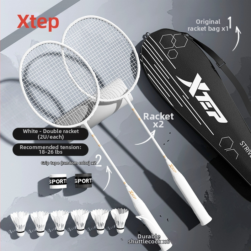 Ρακέτα Μπάντμιντον από ανθρακονήματα, ελαφριά, ενιαίου σχεδιασμού, ευθύς άξονας, 95–100 g, μεσαία σκληρότητα, κατάλληλη για αρχάριους